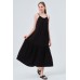 ASKILI OVERSIZE RAHAT KESİM GÜNLÜK-SAHİL- BEACH PLAJ SİYAH ELBİSE 